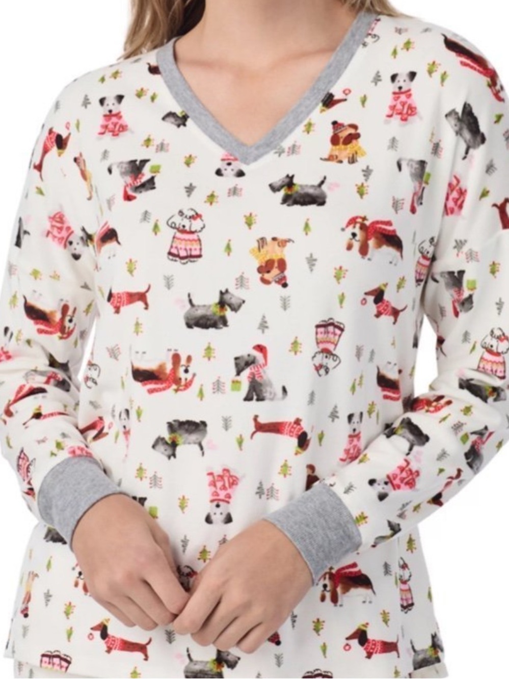 NWT Cuddl Duds Christmas Dog Print Pajamas Set - Picture 4 of 16